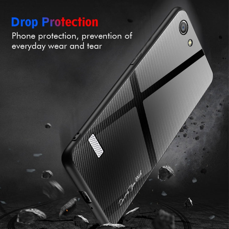 For OPPO A33 Texture Gradient Glass Protective Case