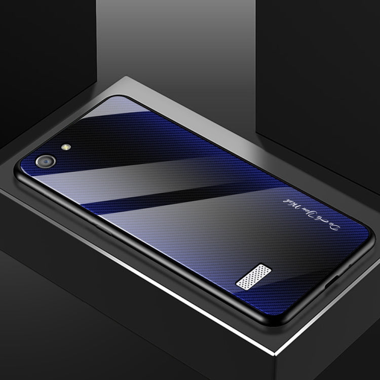 For OPPO A33 Texture Gradient Glass Protective Case