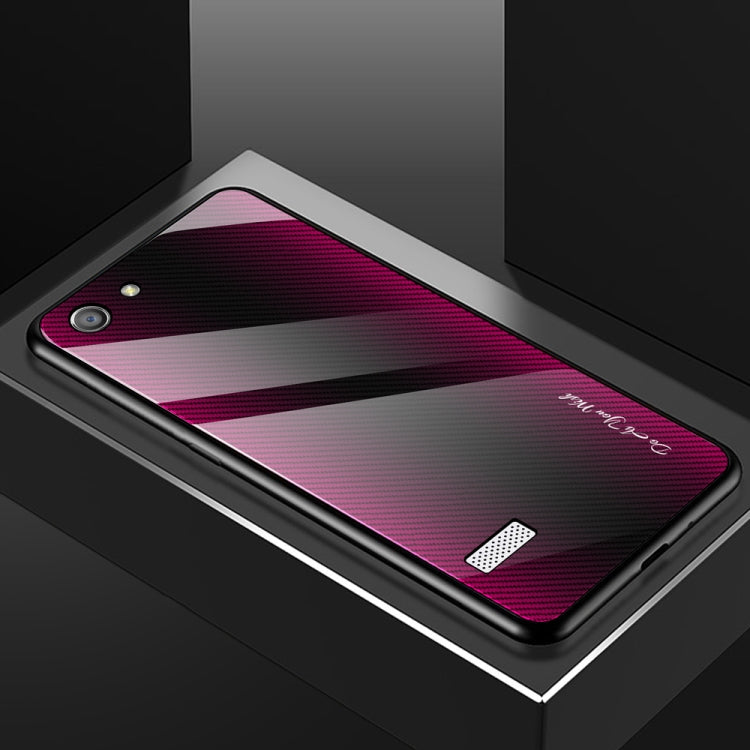 For OPPO A33 Texture Gradient Glass Protective Case