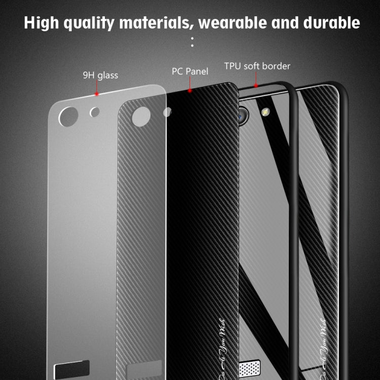 For OPPO A33 Texture Gradient Glass Protective Case