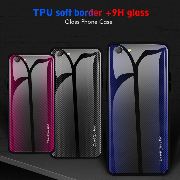 For OPPO A57 / A39 Texture Gradient Glass Protective Case