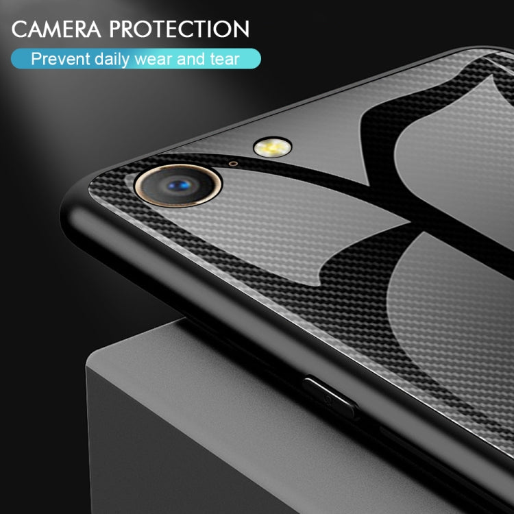 For OPPO A57 / A39 Texture Gradient Glass Protective Case