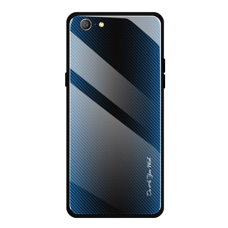 For OPPO A57 / A39 Texture Gradient Glass Protective Case