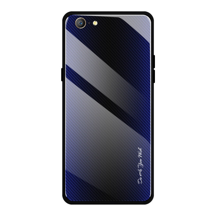 For OPPO A57 / A39 Texture Gradient Glass Protective Case