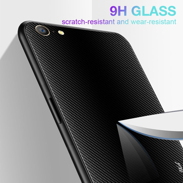 For OPPO A57 / A39 Texture Gradient Glass Protective Case