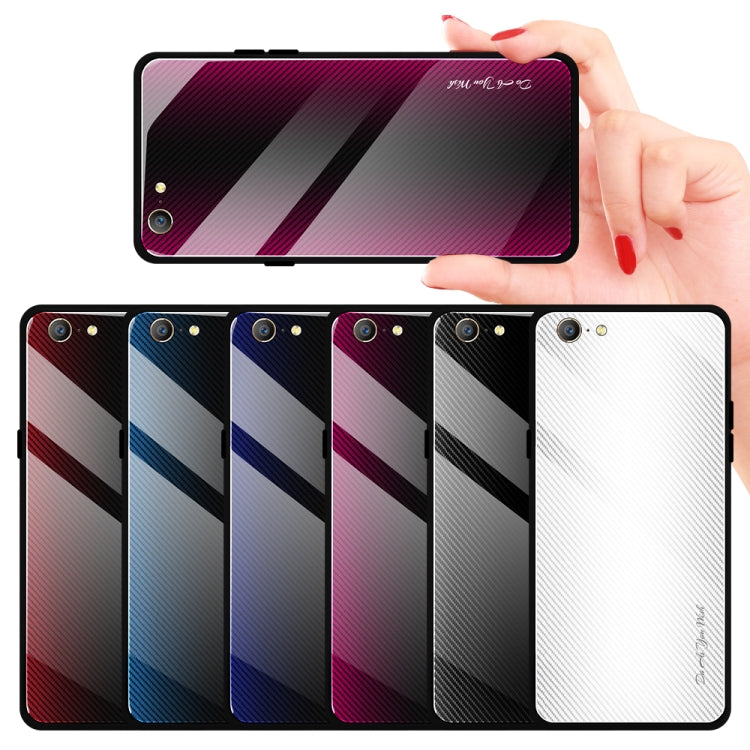 For OPPO A57 / A39 Texture Gradient Glass Protective Case