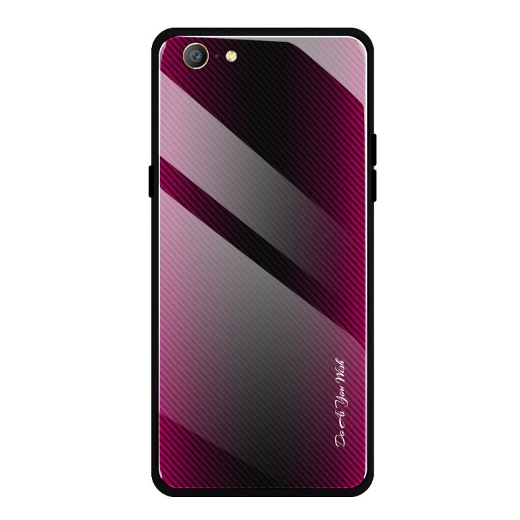 For OPPO A57 / A39 Texture Gradient Glass Protective Case