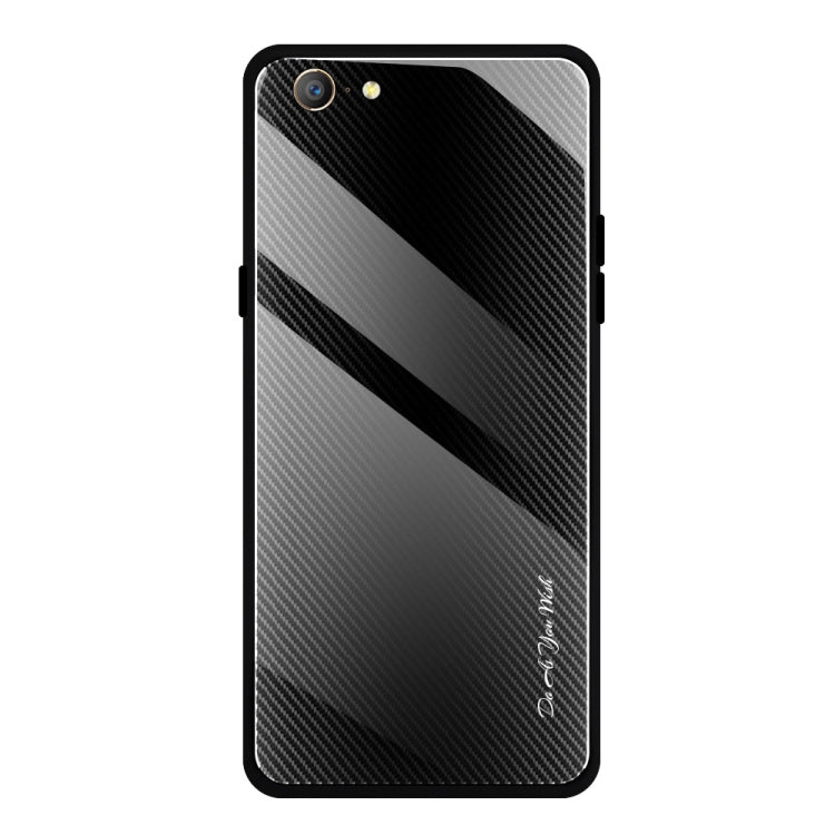 For OPPO A57 / A39 Texture Gradient Glass Protective Case