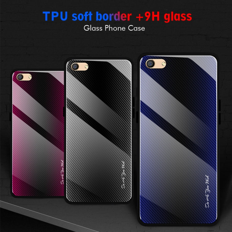 For OPPO F3 Texture Gradient Glass Protective Case