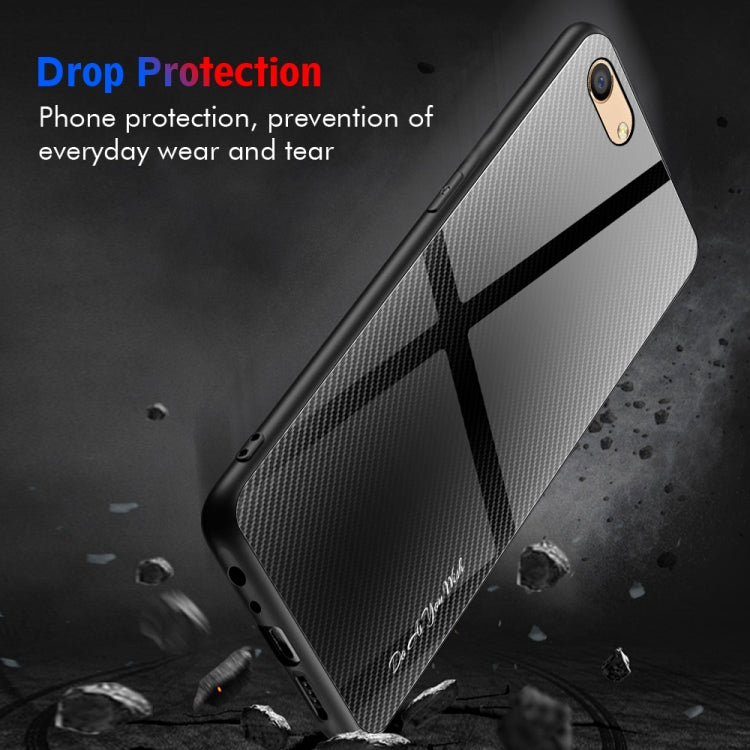 For OPPO F3 Texture Gradient Glass Protective Case