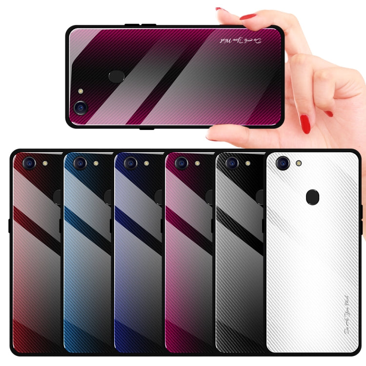 For OPPO F5 Texture Gradient Glass Protective Case