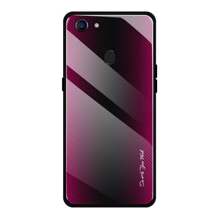 For OPPO F5 Texture Gradient Glass Protective Case
