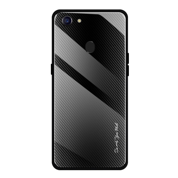For OPPO F5 Texture Gradient Glass Protective Case