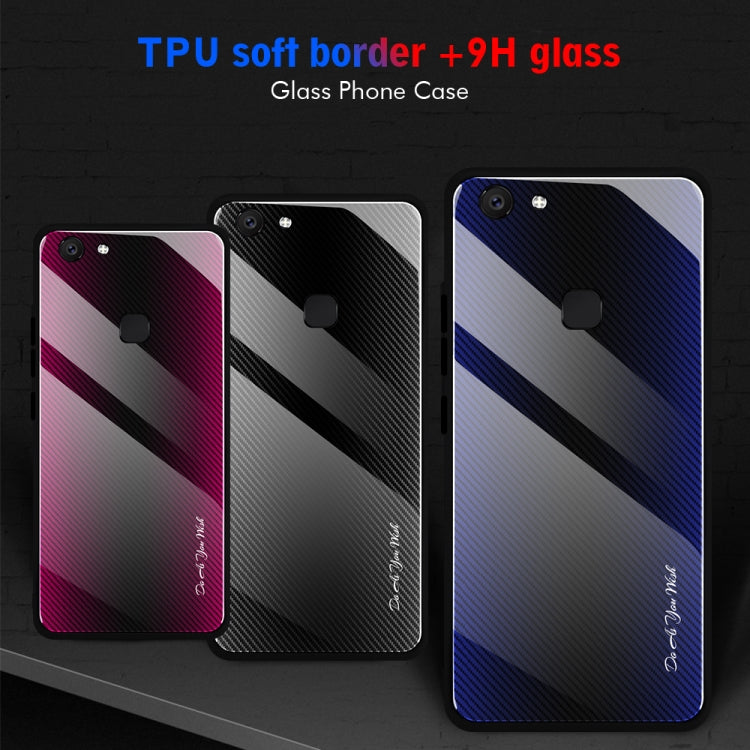For Vivo V7 Texture Gradient Glass Protective Case