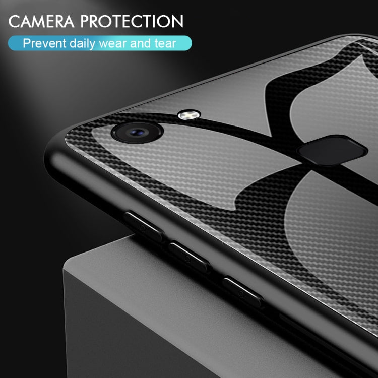 For Vivo V7 Texture Gradient Glass Protective Case