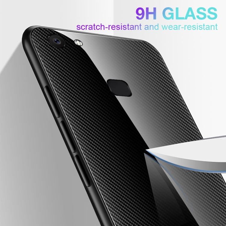 For Vivo V7 Texture Gradient Glass Protective Case
