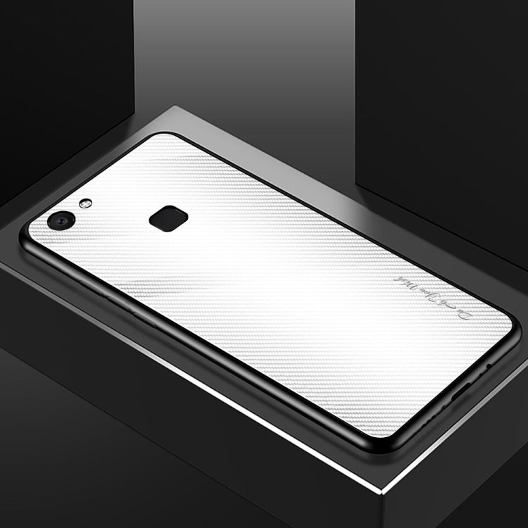 For Vivo V7 Texture Gradient Glass Protective Case