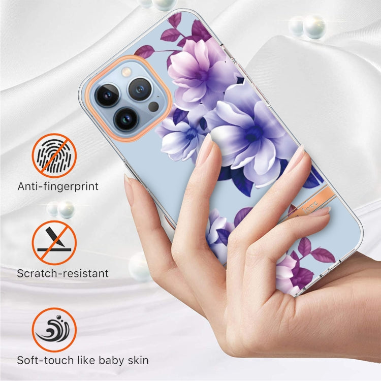 For iPhone 13 Pro Max Flowers and Plants Series IMD TPU Phone Case