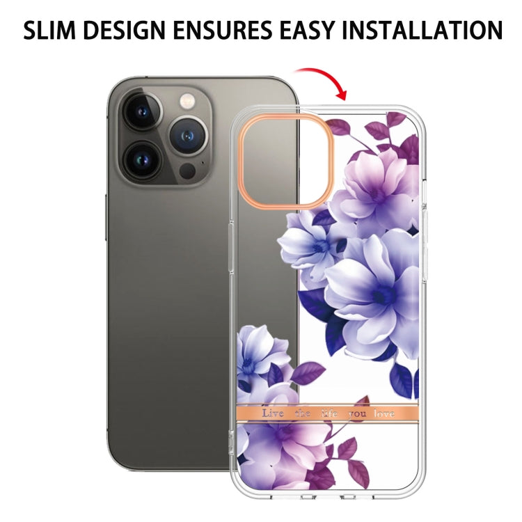 For iPhone 13 Pro Max Flowers and Plants Series IMD TPU Phone Case