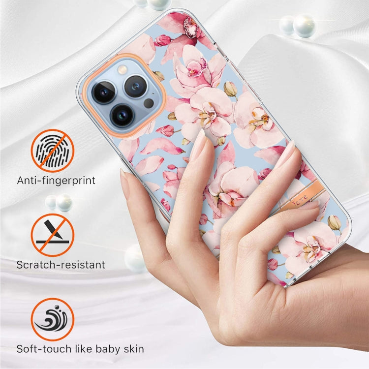 For iPhone 13 Pro Max Flowers and Plants Series IMD TPU Phone Case
