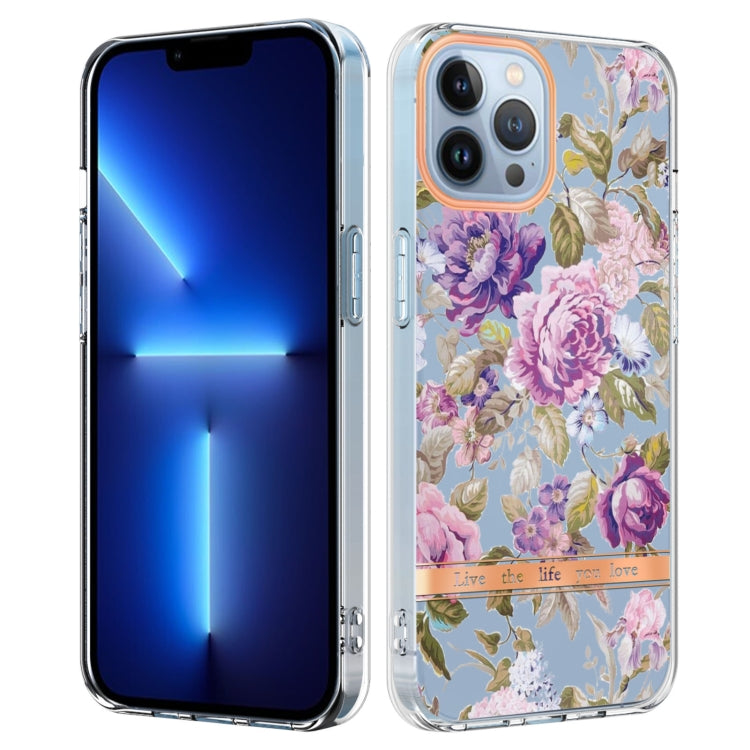 For iPhone 13 Pro Max Flowers and Plants Series IMD TPU Phone Case
