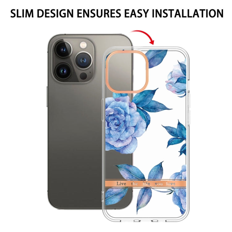 For iPhone 13 Pro Flowers and Plants Series IMD TPU Phone Case