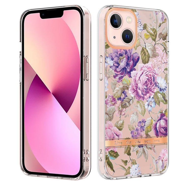 For iPhone 13 Flowers and Plants Series IMD TPU Phone Case