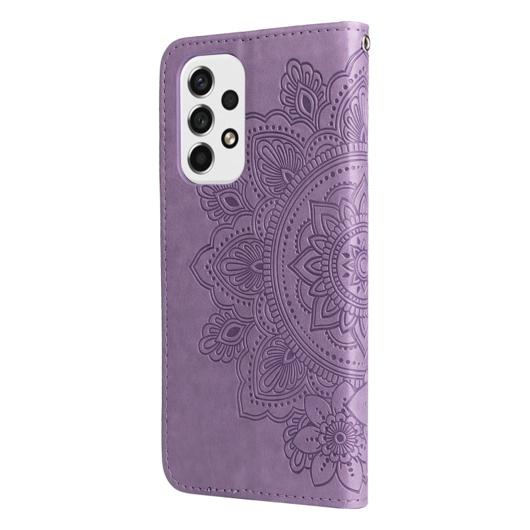 For Samsung Galaxy A53 5G 7-petal Flowers Embossing Pattern Horizontal Flip CasePhone Case
