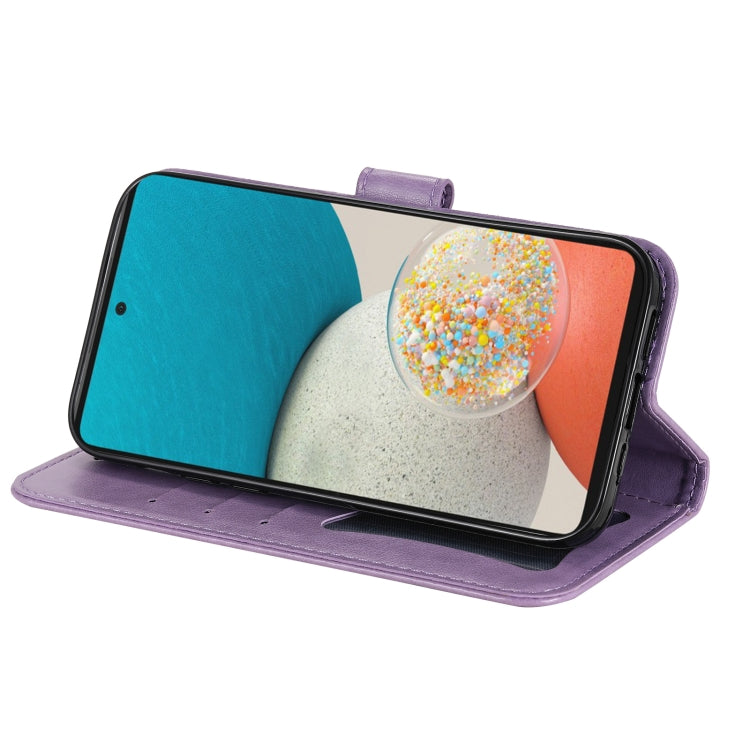 For Samsung Galaxy A53 5G 7-petal Flowers Embossing Pattern Horizontal Flip CasePhone Case