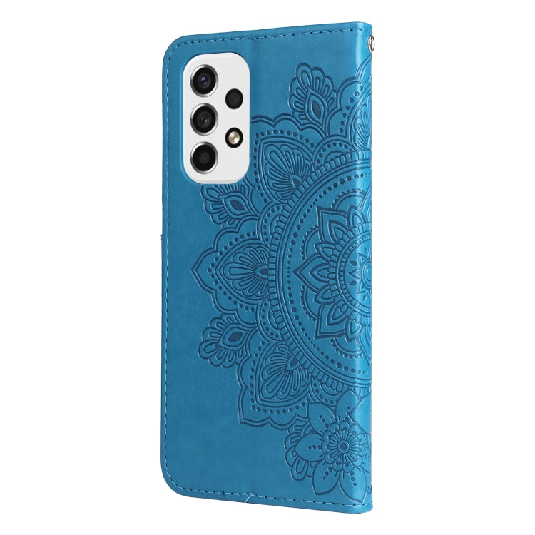 For Samsung Galaxy A53 5G 7-petal Flowers Embossing Pattern Horizontal Flip CasePhone Case