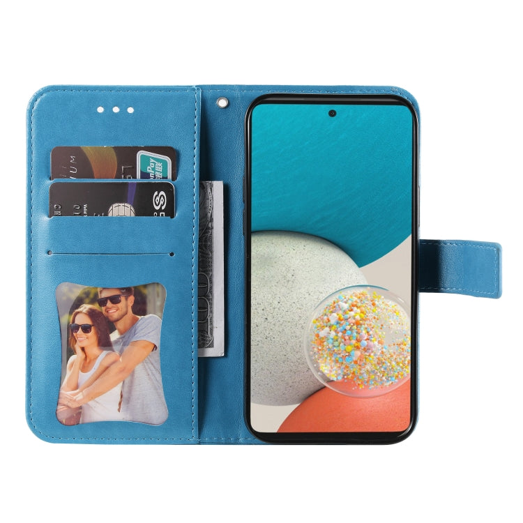 For Samsung Galaxy A53 5G 7-petal Flowers Embossing Pattern Horizontal Flip CasePhone Case