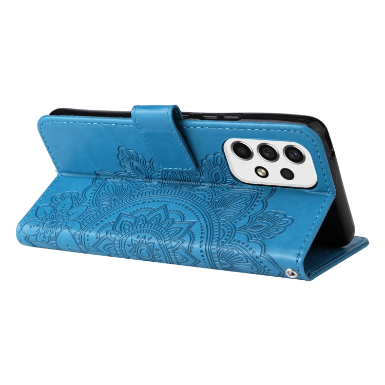 For Samsung Galaxy A53 5G 7-petal Flowers Embossing Pattern Horizontal Flip CasePhone Case