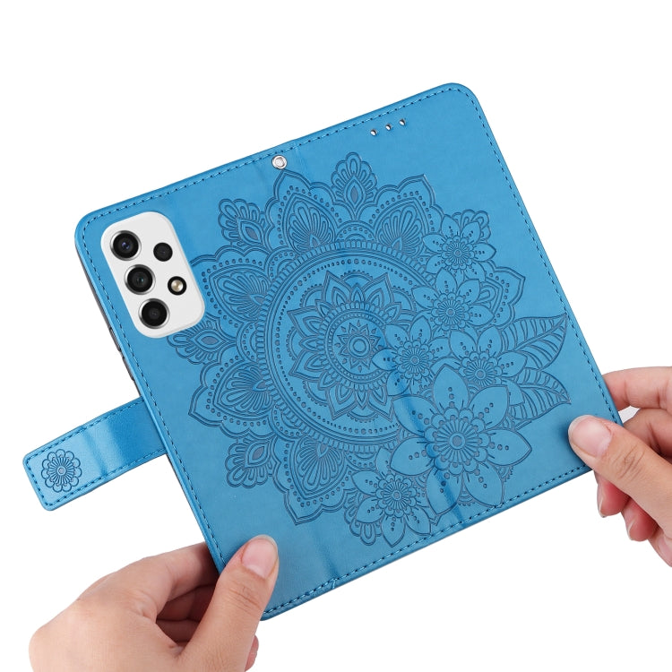 For Samsung Galaxy A53 5G 7-petal Flowers Embossing Pattern Horizontal Flip CasePhone Case