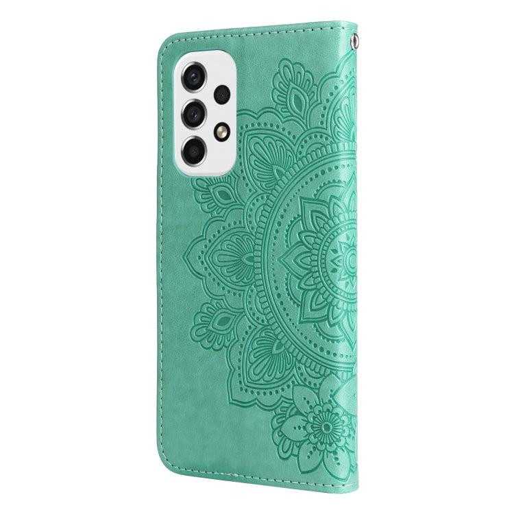 For Samsung Galaxy A53 5G 7-petal Flowers Embossing Pattern Horizontal Flip CasePhone Case
