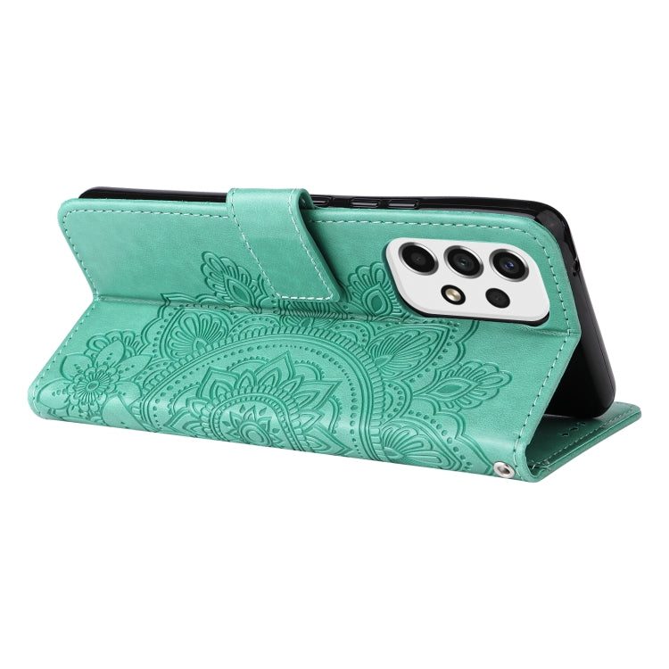For Samsung Galaxy A53 5G 7-petal Flowers Embossing Pattern Horizontal Flip CasePhone Case