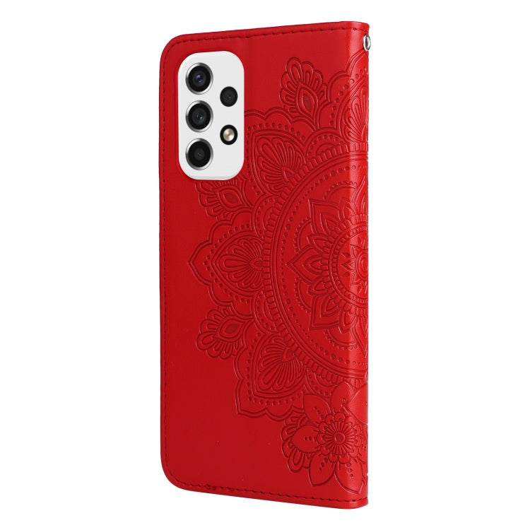 For Samsung Galaxy A53 5G 7-petal Flowers Embossing Pattern Horizontal Flip CasePhone Case