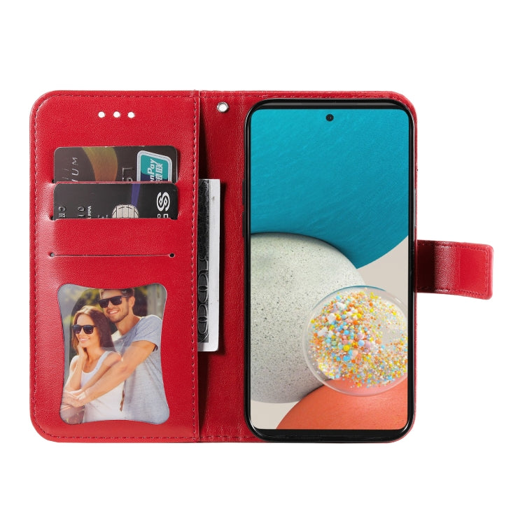 For Samsung Galaxy A53 5G 7-petal Flowers Embossing Pattern Horizontal Flip CasePhone Case