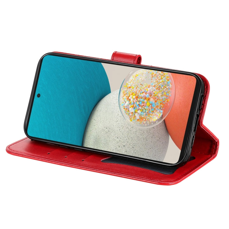 For Samsung Galaxy A53 5G 7-petal Flowers Embossing Pattern Horizontal Flip CasePhone Case