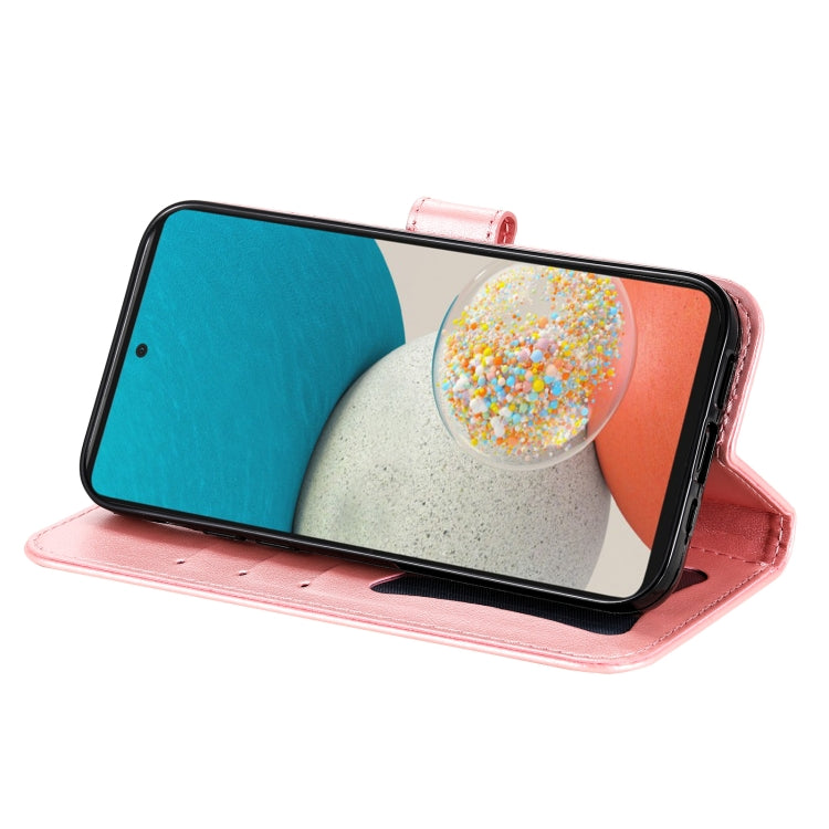 For Samsung Galaxy A53 5G 7-petal Flowers Embossing Pattern Horizontal Flip CasePhone Case