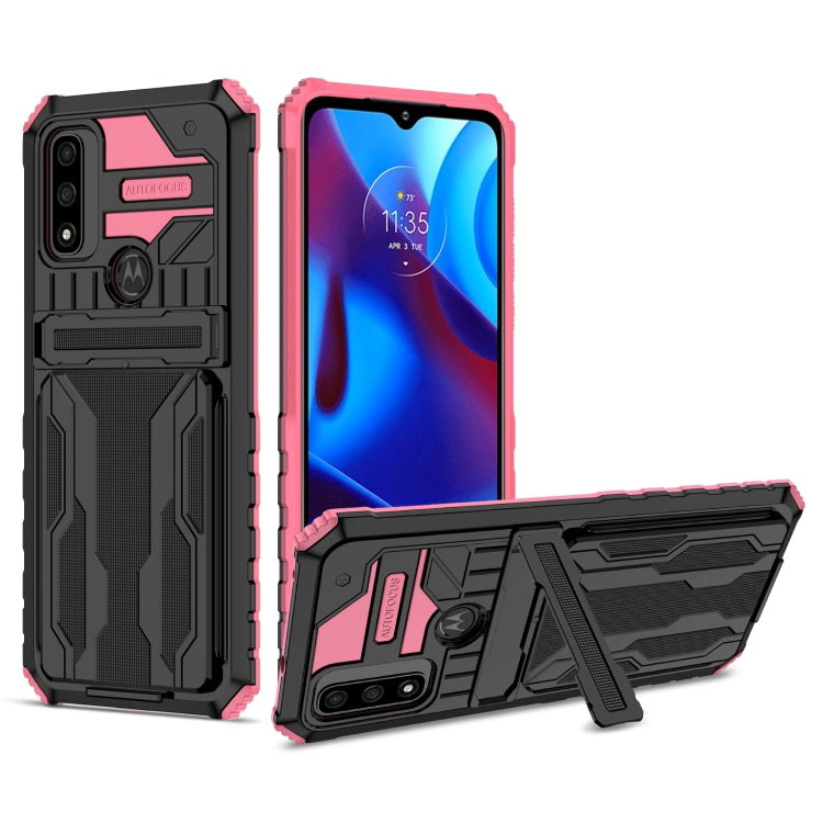 For Motorola G Pure Armor Card PC + TPU Phone Case