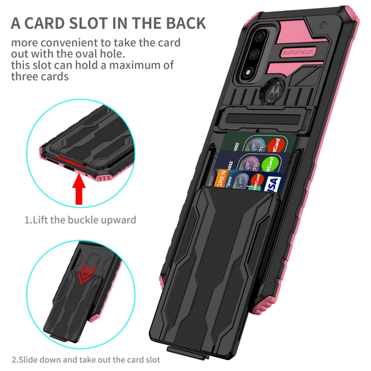 For Motorola G Pure Armor Card PC + TPU Phone Case
