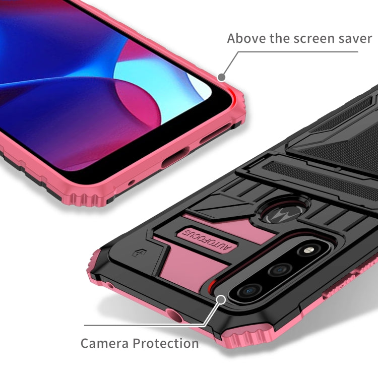 For Motorola G Pure Armor Card PC + TPU Phone Case