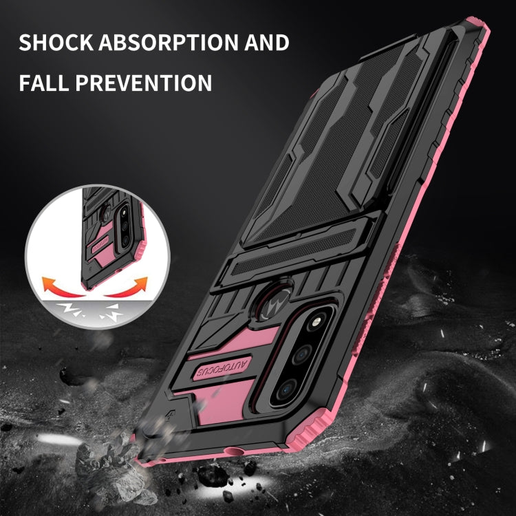 For Motorola G Pure Armor Card PC + TPU Phone Case