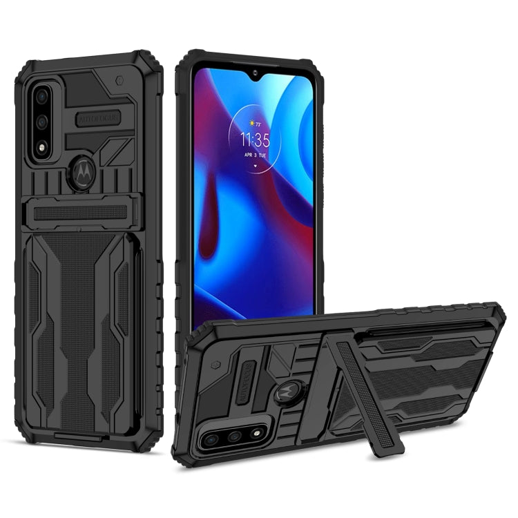 For Motorola G Pure Armor Card PC + TPU Phone Case