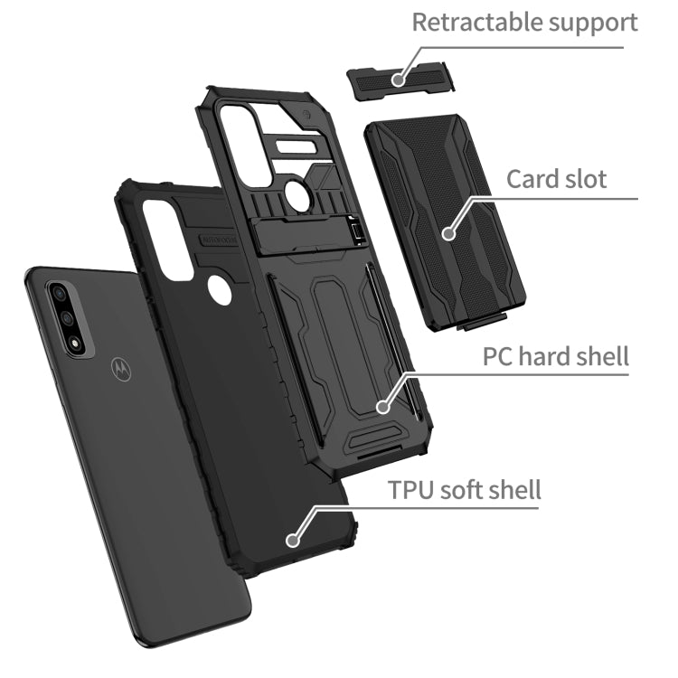 For Motorola G Pure Armor Card PC + TPU Phone Case