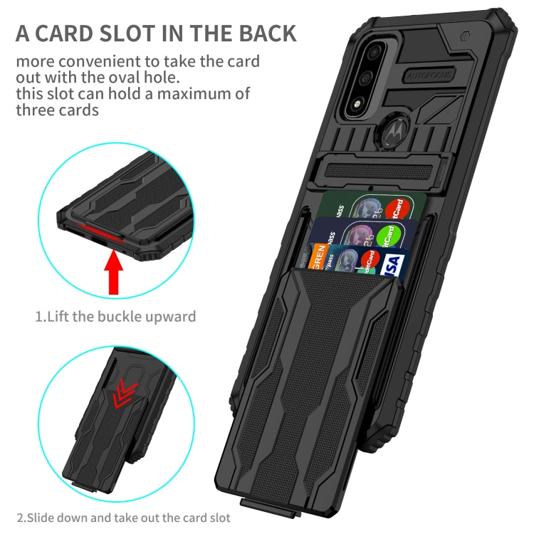 For Motorola G Pure Armor Card PC + TPU Phone Case
