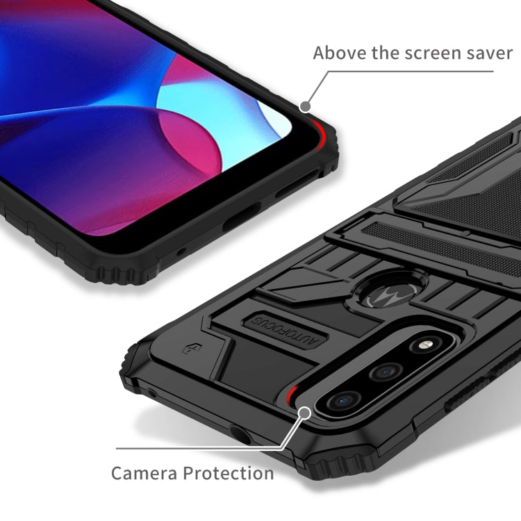 For Motorola G Pure Armor Card PC + TPU Phone Case