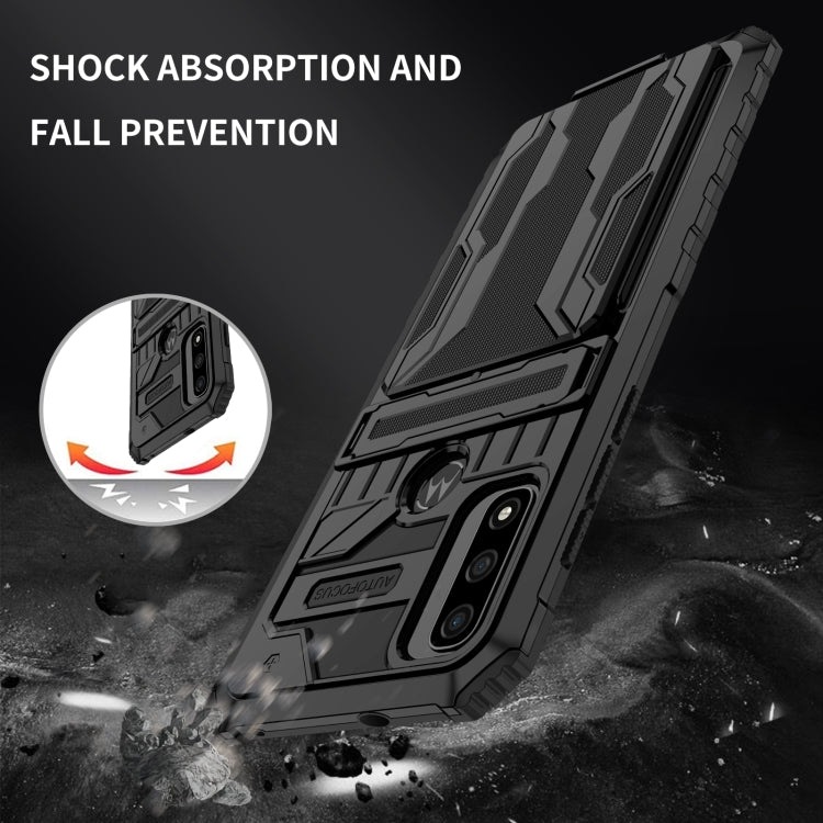 For Motorola G Pure Armor Card PC + TPU Phone Case