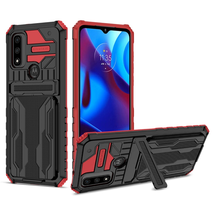 For Motorola G Pure Armor Card PC + TPU Phone Case
