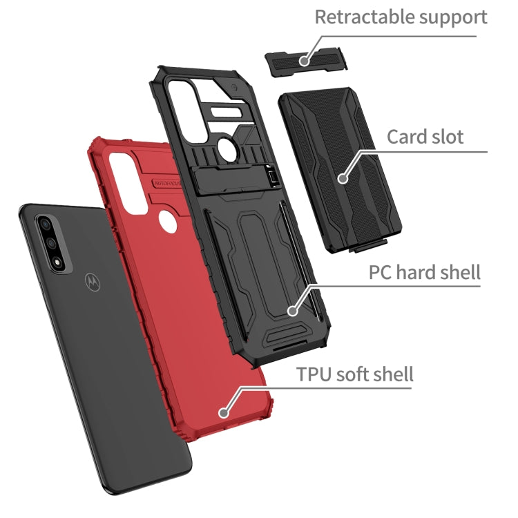 For Motorola G Pure Armor Card PC + TPU Phone Case